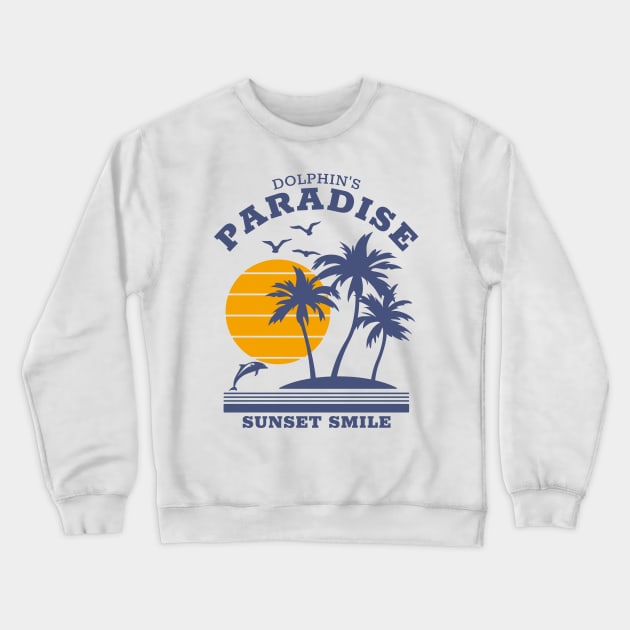 Dolphin's paradise - Sunset Smile Crewneck Sweatshirt by All About Nerds